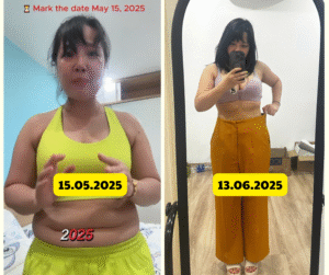 So sánh trước sau khi ăn no vẫn giảm cân – vòng eo giảm 13cm trong 1 tháng